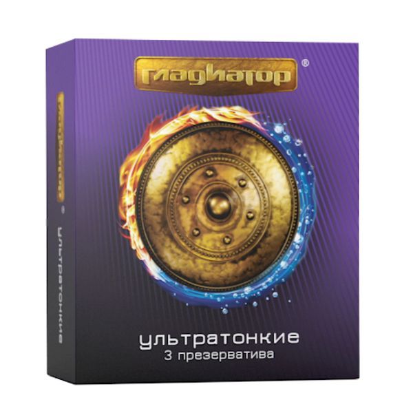Изображение товара Презервативы Гладиатор ультратонкие 3шт Презервативы Гладиатор ультратонкие 3шт фотография