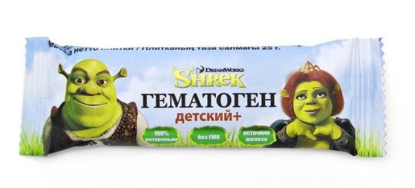 Гематоген народный детский Шрек 25гр фотография