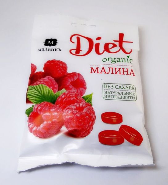 Карамель леденцовая Малвикъ diet Малина на изомальте 50гр фотография