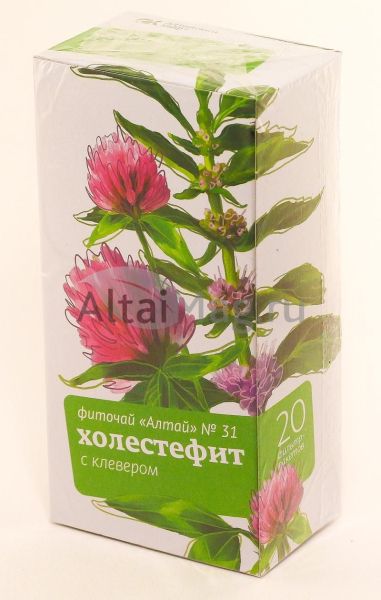Изображение товара Фиточай Алтай №31 Холестефит с клевером, №20 пак Фиточай Алтай №31 Холестефит с клевером, №20 пак фотография