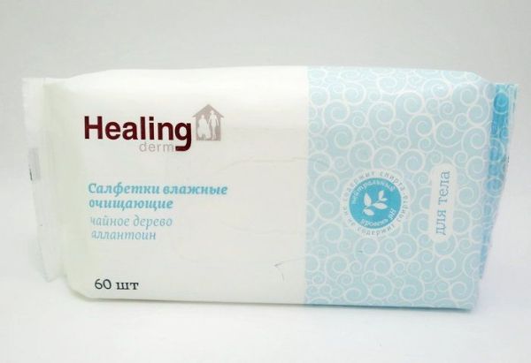 Салфетки влажные очищающие Healing Derm 60 шт фотография