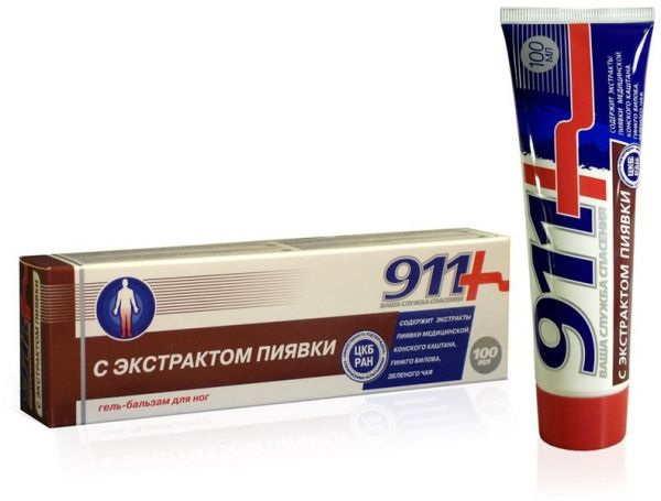 Гель-бальзам для ног с ЭКСТРАКТОМ ПИЯВКИ 911 фотография