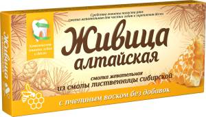 Смолка жевательная Живица Алтайская с пчелиным воском Алтайский Нектар 4шт