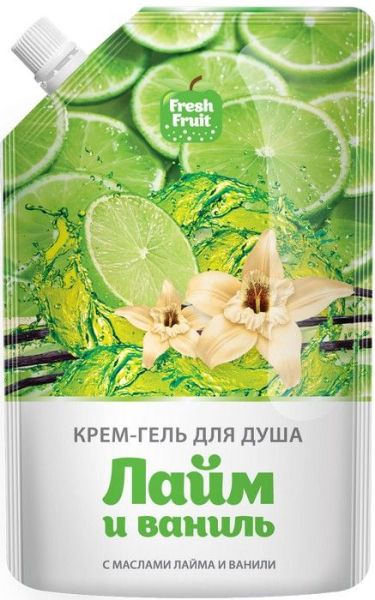 Гель-крем для душа fresh fruit лайм и ваниль 200 мл фотография