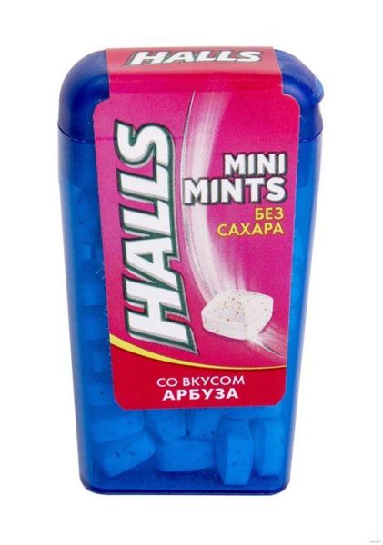 Леденцы Halls mini mints Арбуз 20шт фотография
