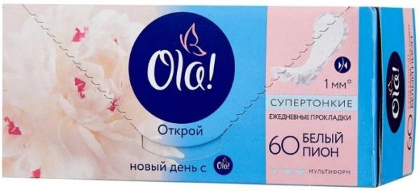 Ола прокладки Light мультиформ Белый Пион 60шт фотография