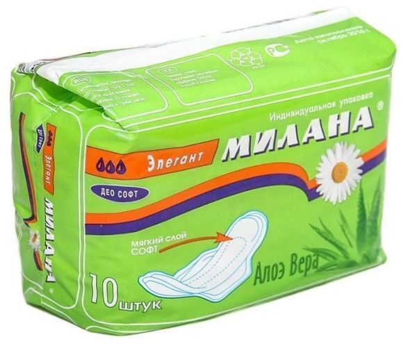 Прокладки Милана Элегант алоэ део софт (3 капли) 10 шт фотография