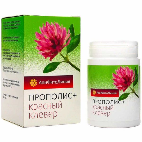Изображение товара Прополис+ Красный клевер Пчела и Человек 60шт Прополис+ Красный клевер Пчела и Человек 60шт фотография
