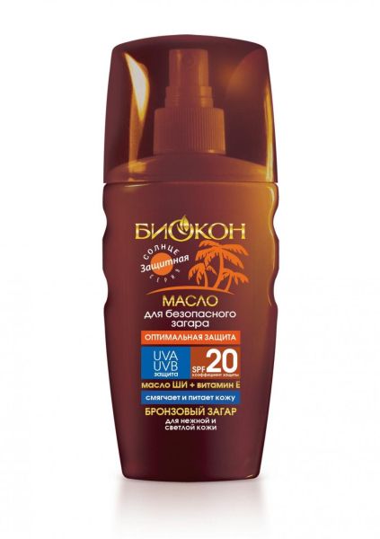 Изображение товара Sun Биокон масло для безопасного загара SPF-20 Оптимальная Защита 160мл Sun Биокон масло для безопасного загара SPF-20 Оптимальная Защита 160мл фотография