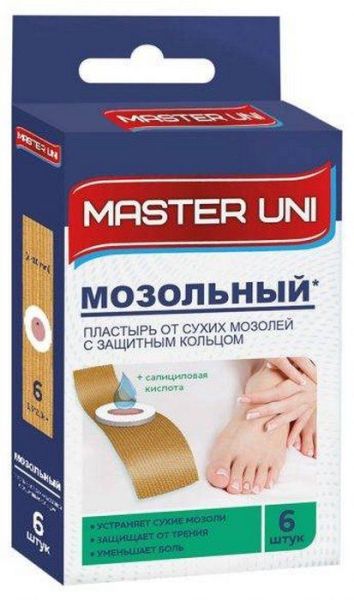 Лейкопластырь Master Uni мозольный 6шт фотография